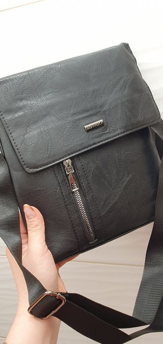 Torba męska listonoszka torebka na ramię czarna rovicky