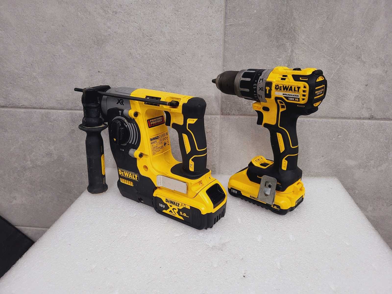 DeWalt Wkrętarka DCD796 + Aku 4Ah Młotowiertarka DCH273 + Aku 5Ah