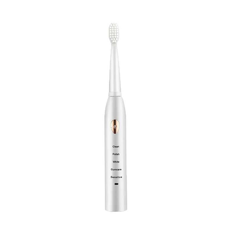 Soniczna Szczoteczka do Zębów 600mAh + 4 Główki Wygodna 5 Trybów Biała