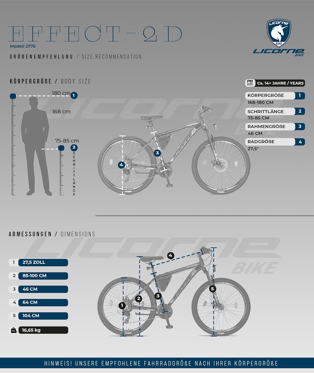 Niemiecki rower górski MTB LICORNE EFFECT 27.5 ALU rama TARCZE