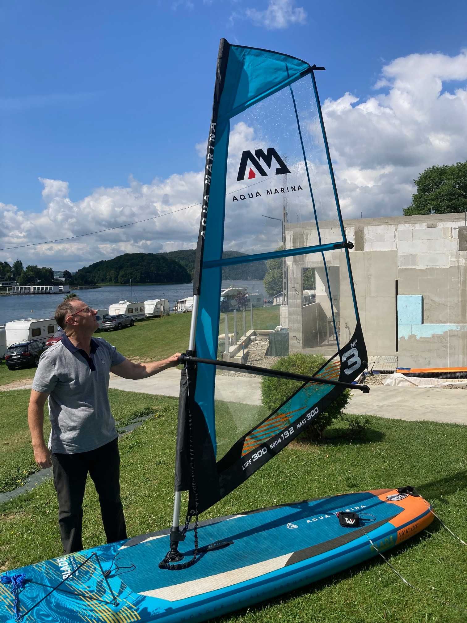 Pędnik żagiel 3 m2, do deski SUP firmy Aqua Marina jak nowy,
