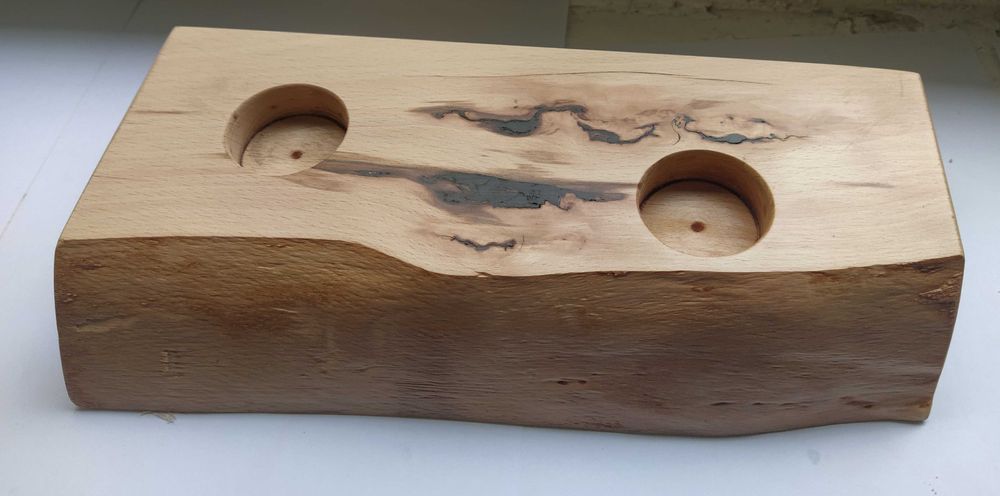Świecznik Prezent Z Drewna Bukowego Typu Tealight 2