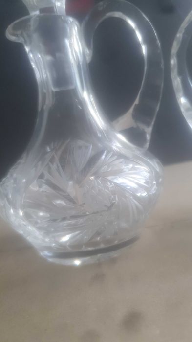 Karafki krysztalowe z czasow prl. Vintage, szklo, krysztaly.