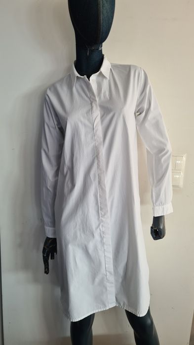 Sukienka koszulowa marynarkowa. Biała. Rozmiar S 36