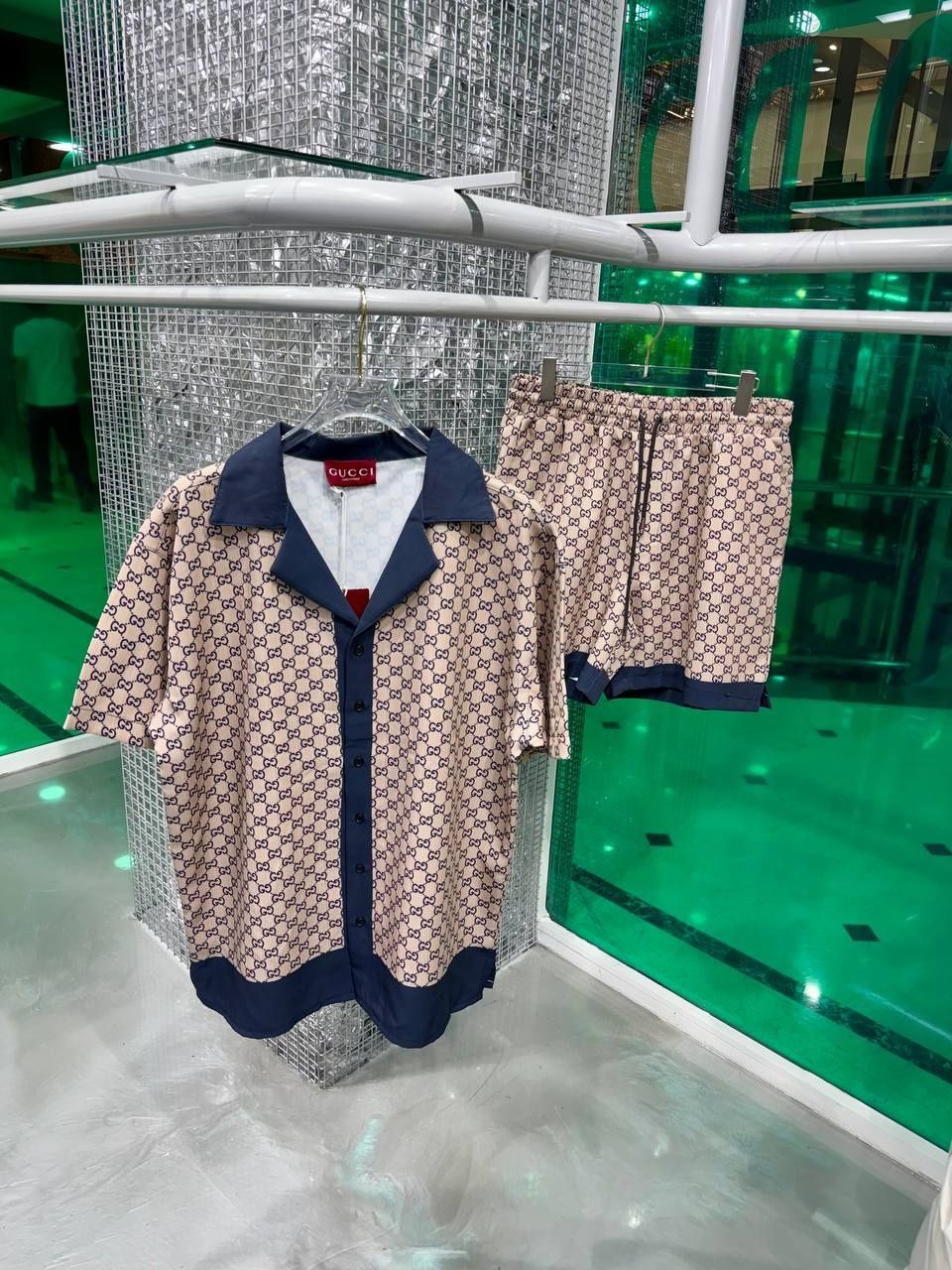Чоловічий літній костюм шорти сорочка Versace