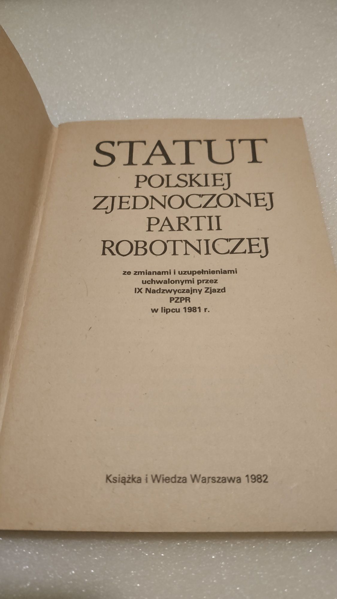 Statut Polskiej Zjednoczonej Partii Robotniczej 1982