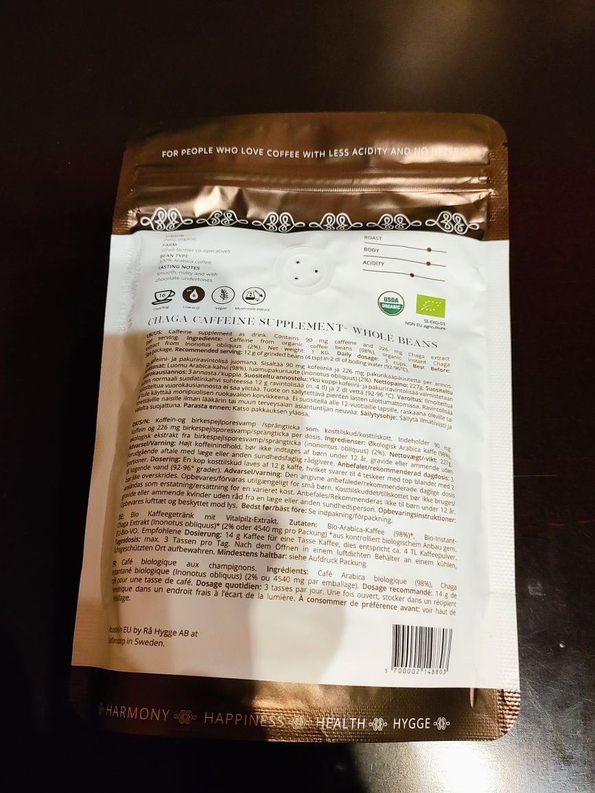 Bio kawa Chaga ziarnista Arabica maitake Rahygge niskokwasowa 227 gram