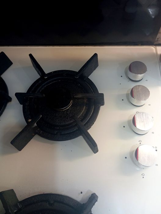 Płyta gazowa biała szklana