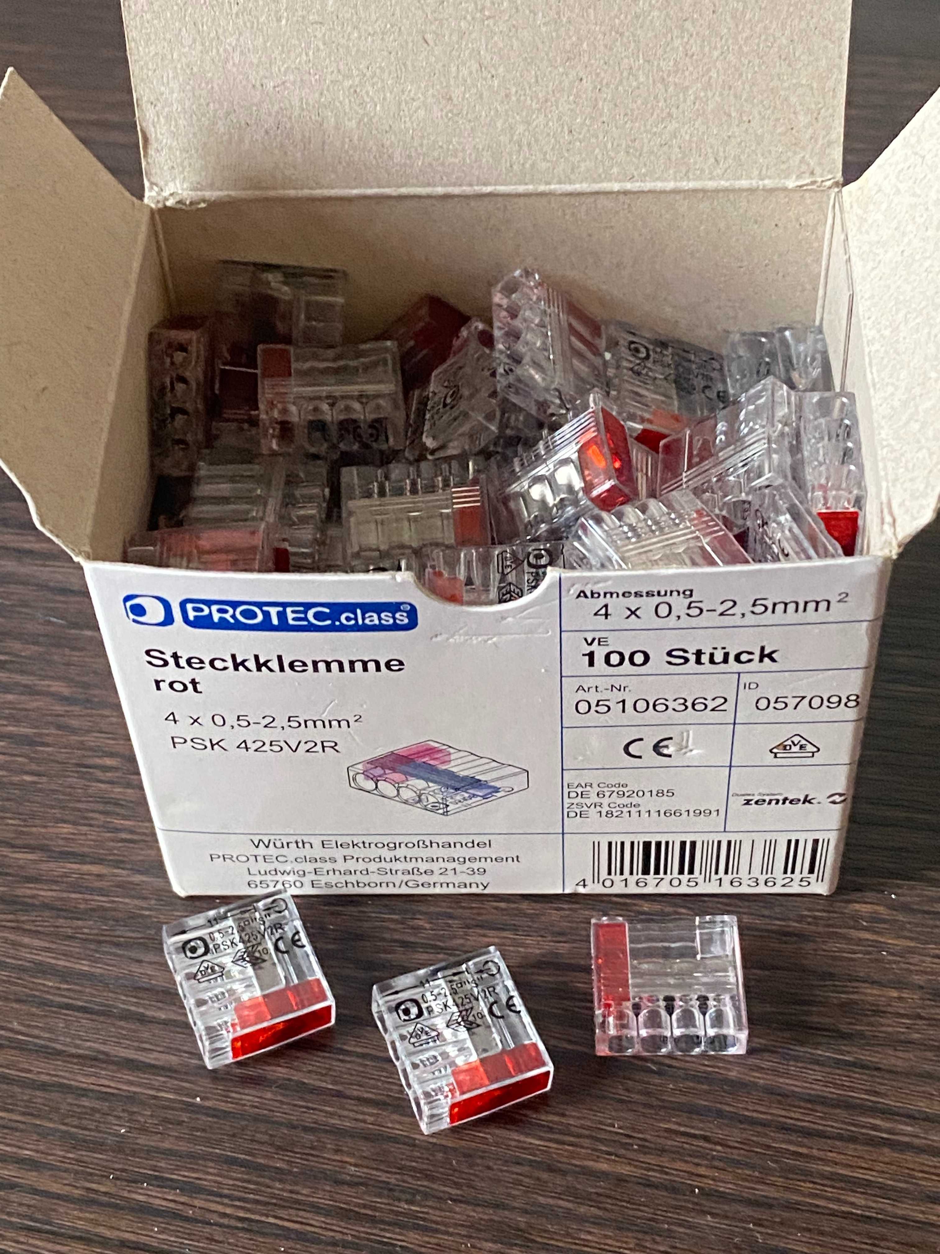 Kostka elektryczna złączka szybkozłączka kabli 4x0,5-2,5mm PROTEC