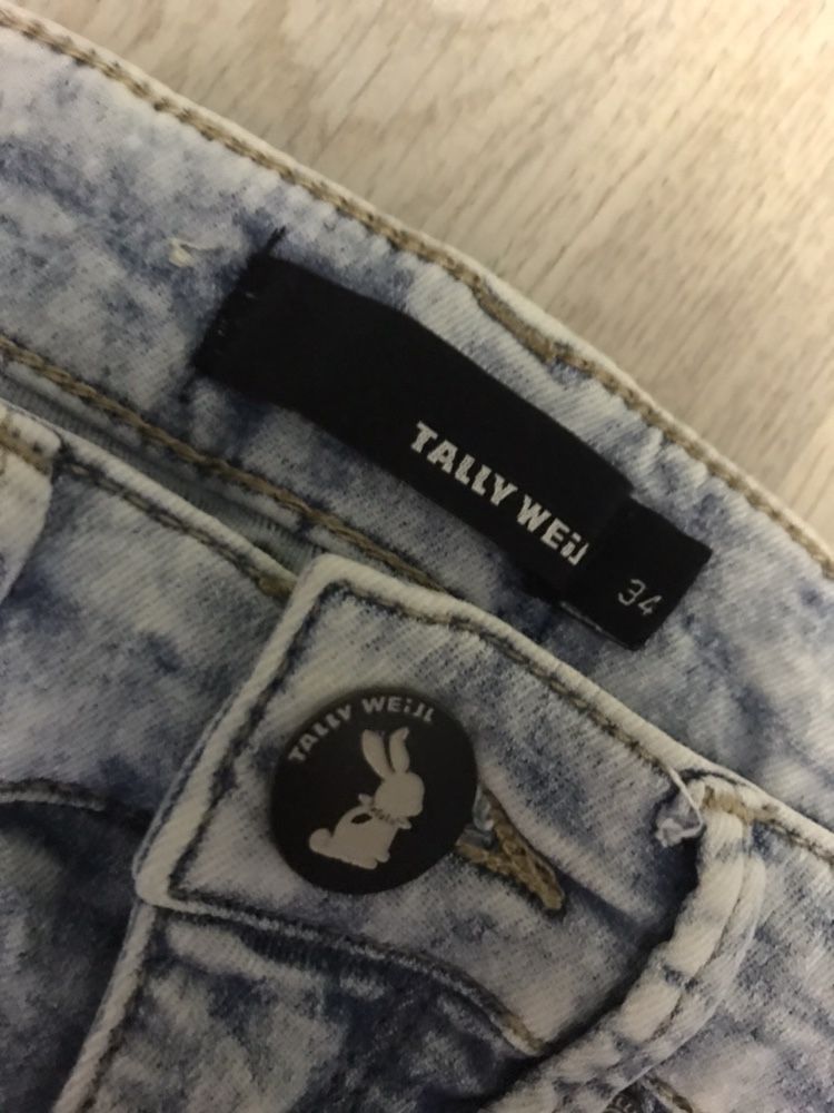 Jeansy 34 marmurki Telly Welly rurki