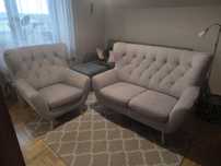 Sofa + fotel Voss stan idealny, odporna łatwoczyszcząca tkanina Zoya