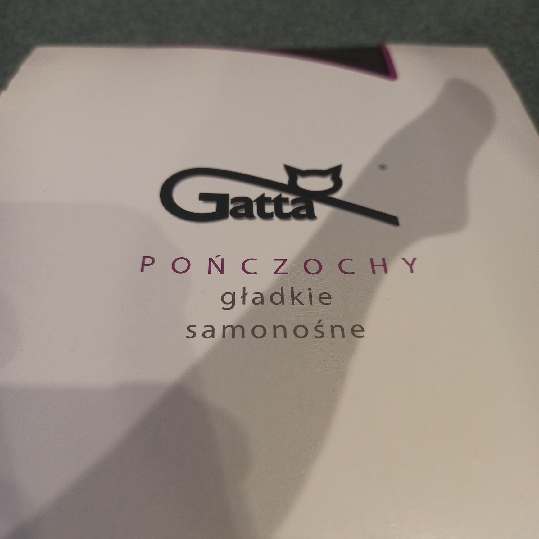 Czarne gładkie pończochy samonośne z koronką. Nowe, Gatta. Rozm 1-2