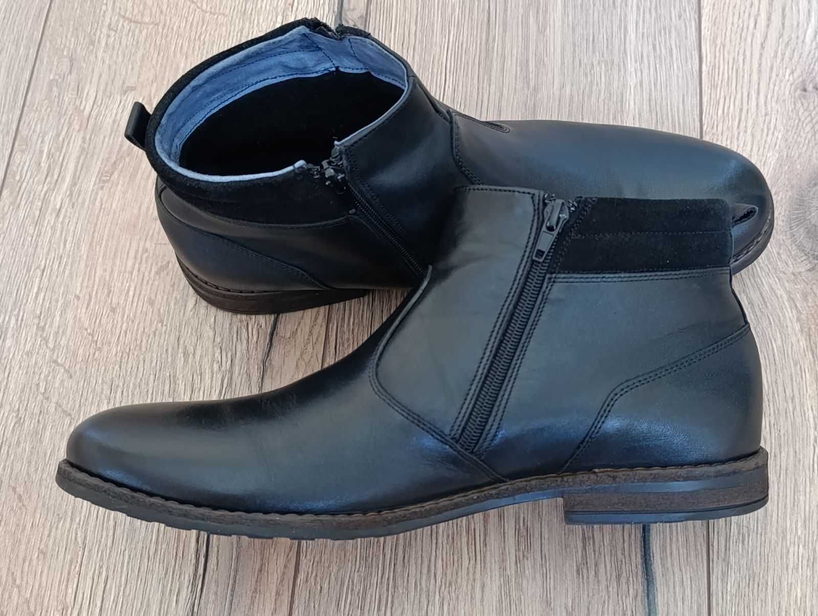 Botki skórzane na suwak