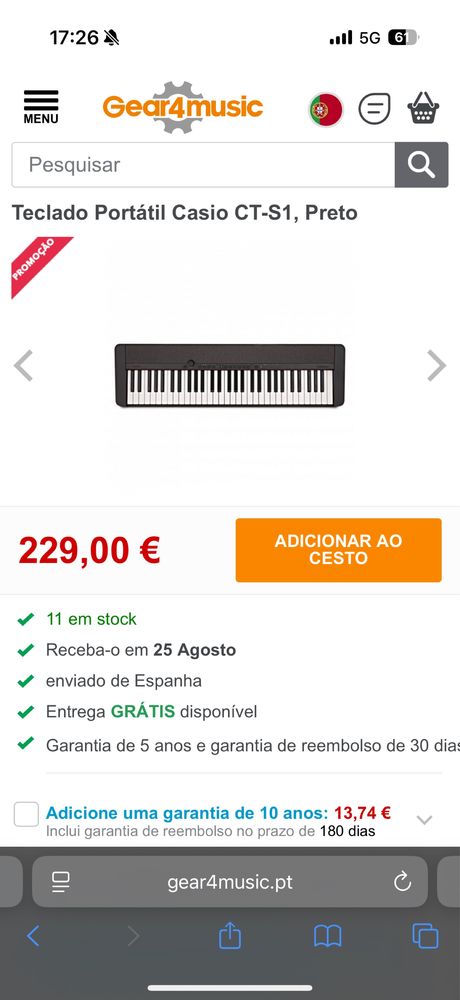 Teclado Casio CT-S1