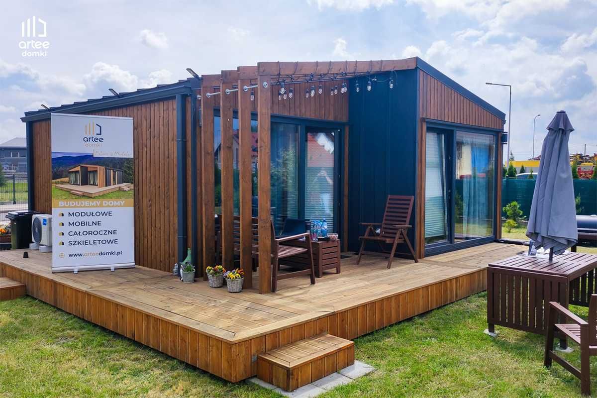 Domek drewniany Modułowy Mobilny całoroczne biuro 35 m2