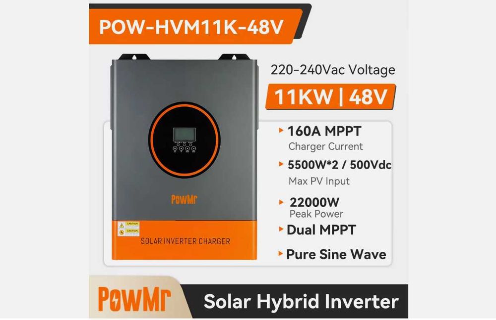 Гібридний інвертор PowMr 11 кВт. 48V (POW-HVM11K-48V)