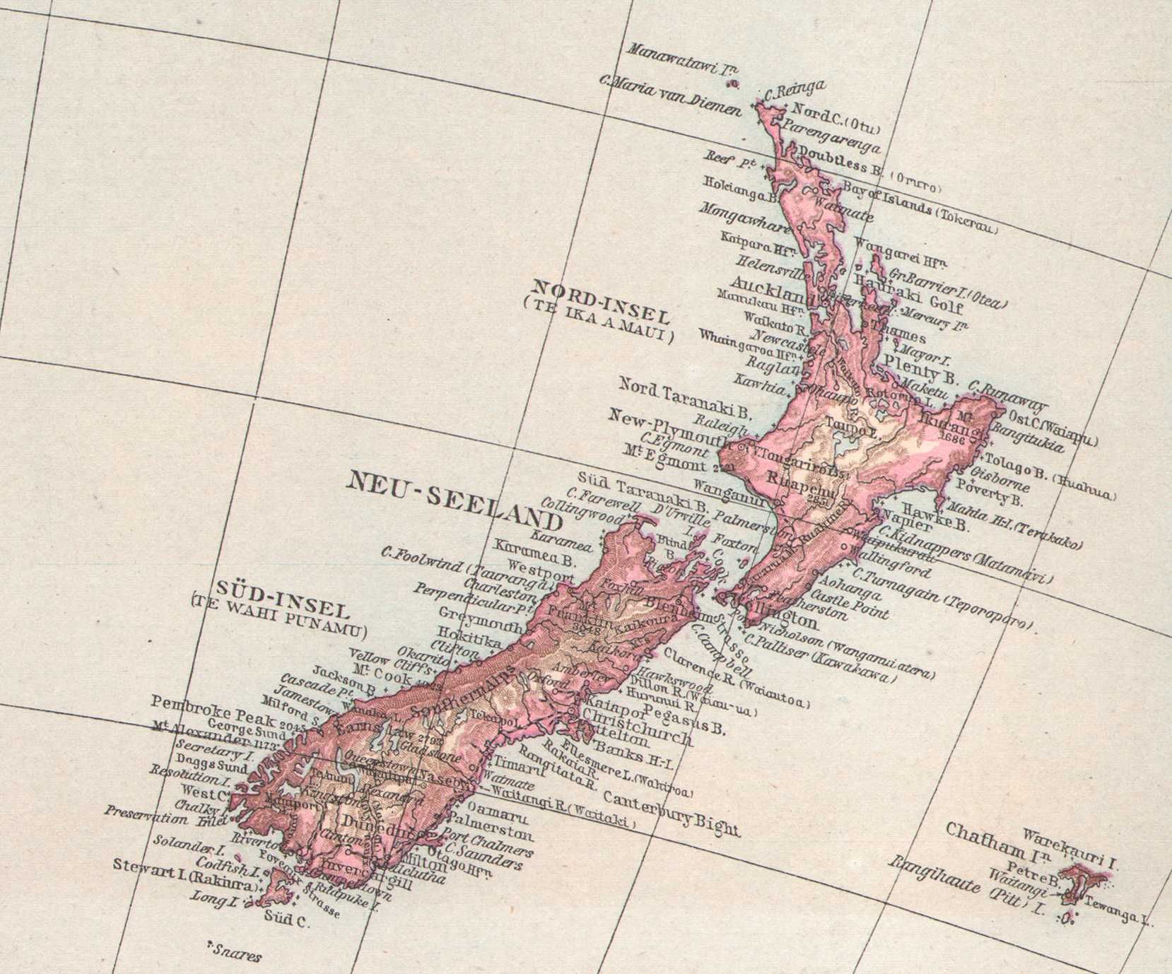 Australia, Nowa Zelandia. Stara efektowna mapa 1880 rok oryginał