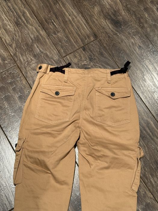 Beżowe musztardowe cargo spodnie Bershka streetwear S pants