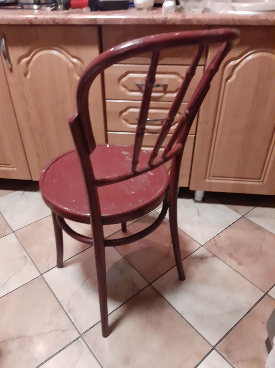 Krzesło gięte z przetloczeniem na sieglisku  PRL