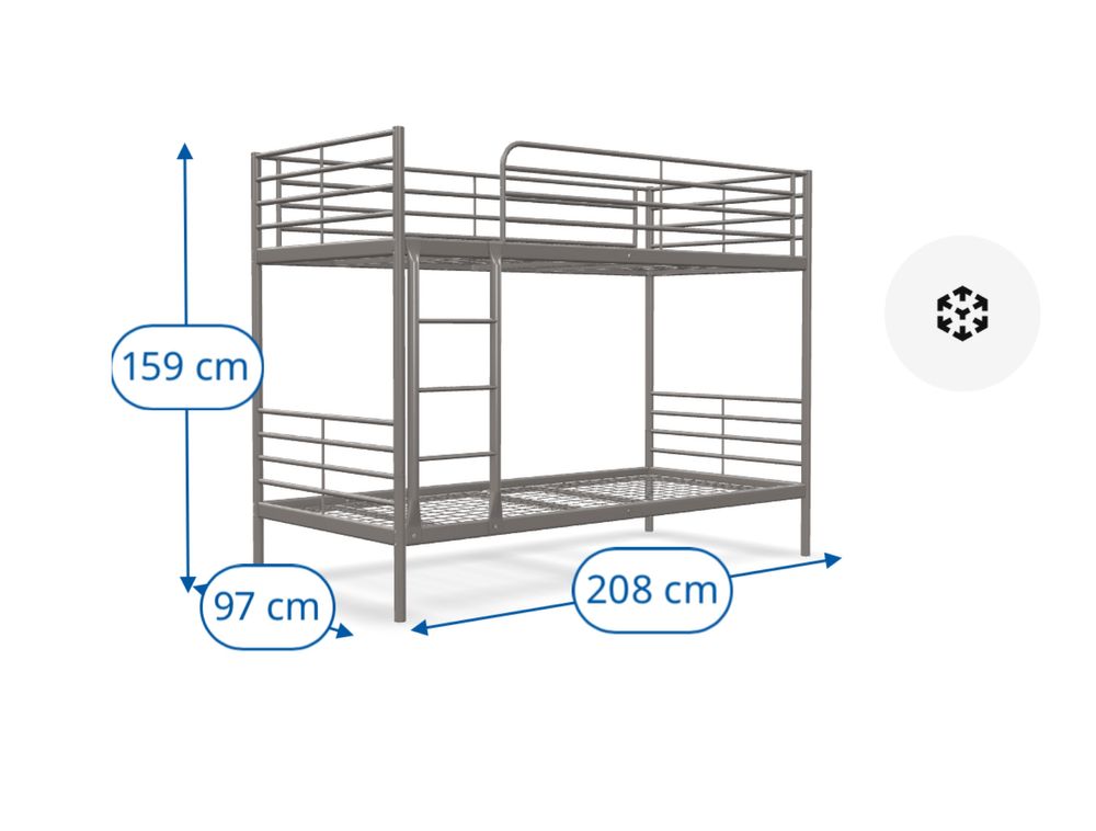 SVÄRTA IKEA Rama łóżka piętrowego, 90x200 cm