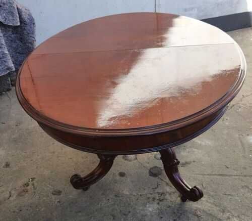 Stół drewniany antyczny okrągły antyk BIEDERMEIER rozkładany 290cm