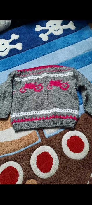 Merino wełna sweter r.110,traktor, Joha, Janus, Molo, Reima