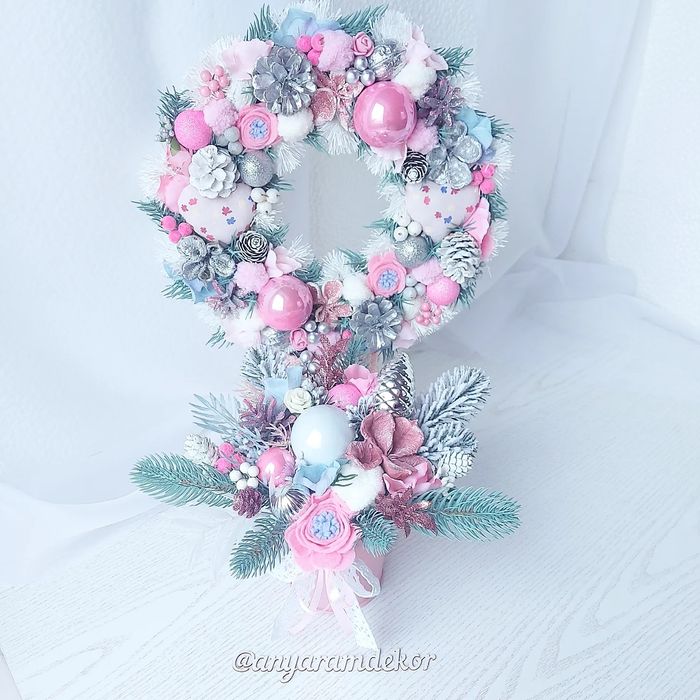 Вінок на двері, рождественский венок, подсвечник новорічний вінок