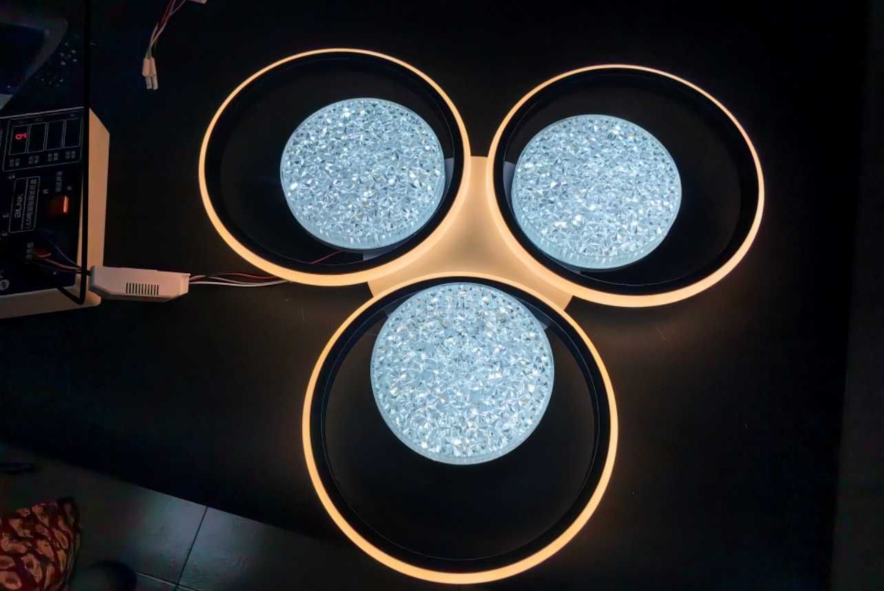 LED люстра з кристалами 110Ватт (БЕЗКОШТОВНА Доставка)