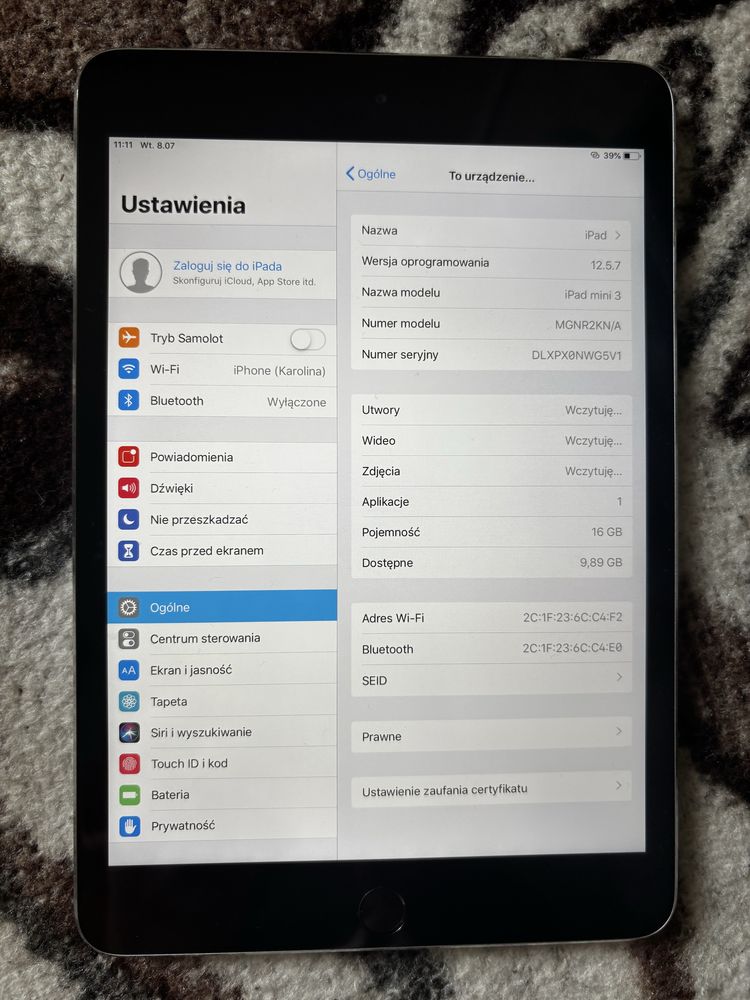 IPad mini 3 ios 12.5.7