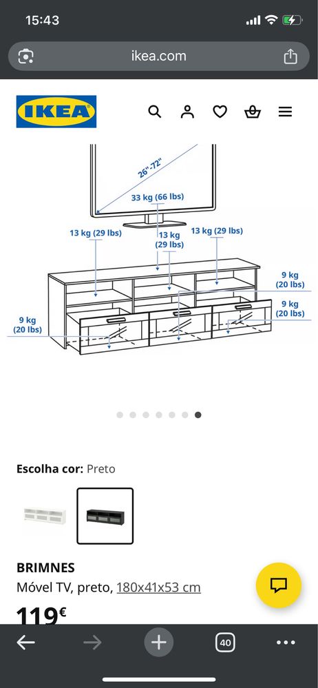 Móvel tv com gavetas - IKEA