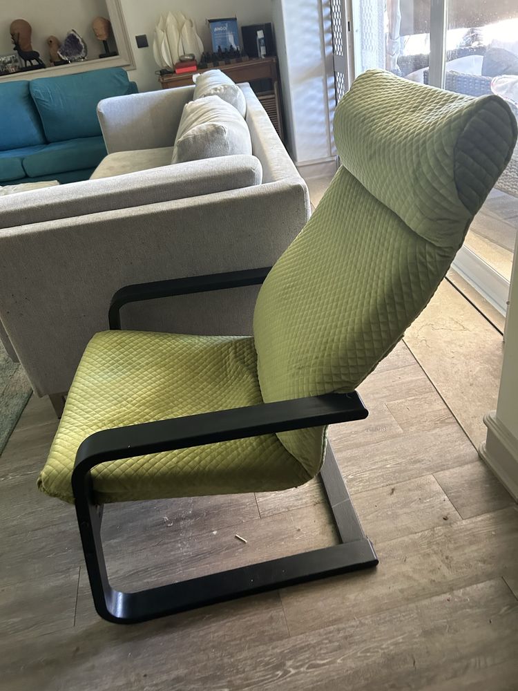 Beautiful green velvet rocking chair