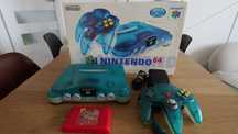 Nintendo 64 Clear Blue, działa w PL, RGB mod, Everdrive