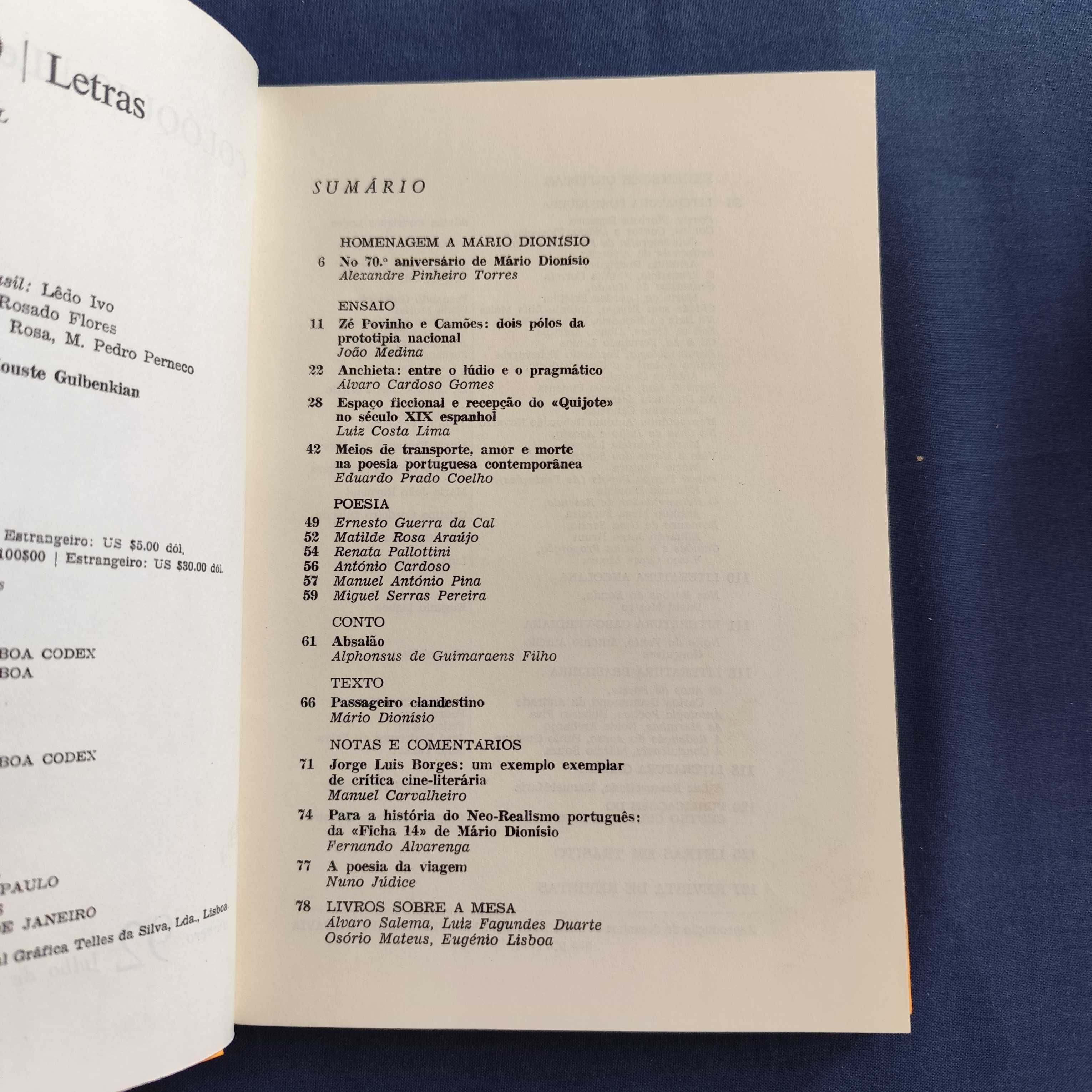Revista Colóquio Letras 92 - Julho 1986