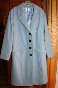Płaszcz Bonprix premium rozmiar 48 z domieszką wełny błękitny