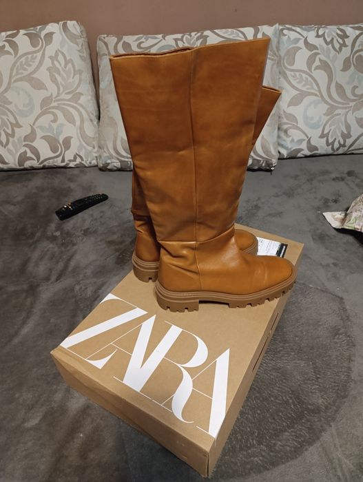 Сапоги кожа Zara 39 р.