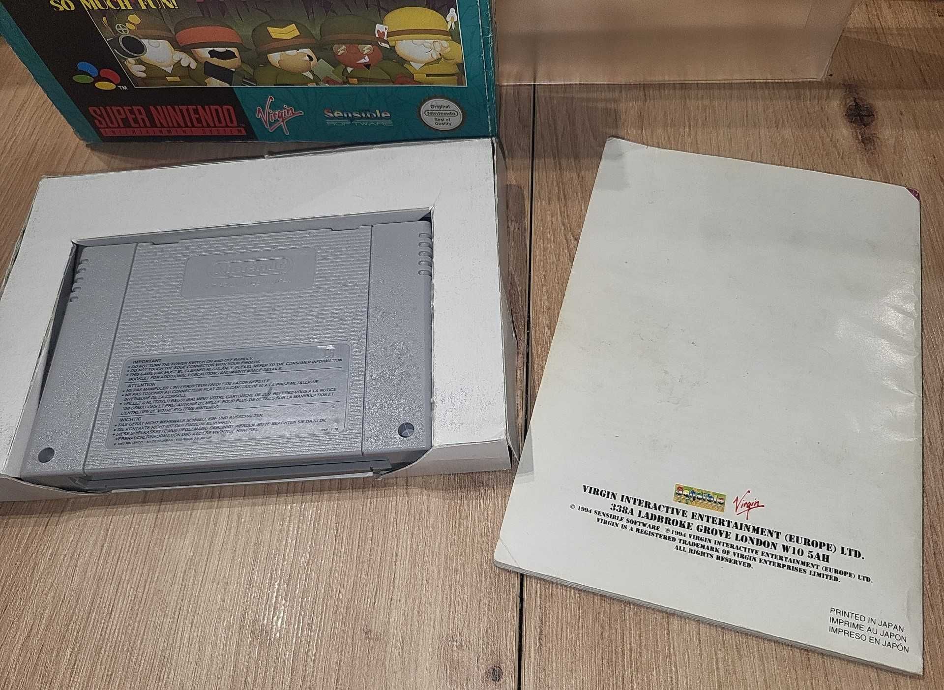 Gra Cannon Fodder - NINTENDO SNES - DB- stan CIB Komplet +Protektor