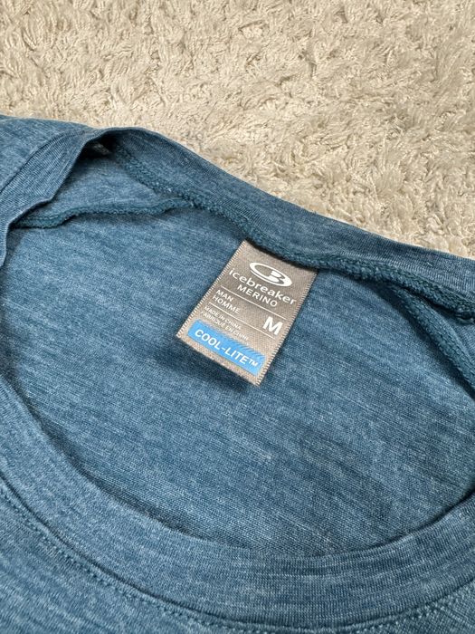 Чоловіча блакитна шерстяна футболка icebreaker merino оригінал