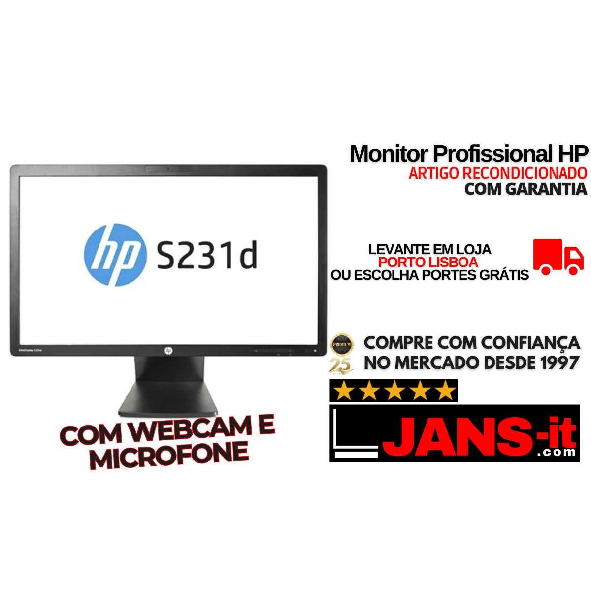 Monitor HP S231d - 23" FullHD | Webcam | Microfone