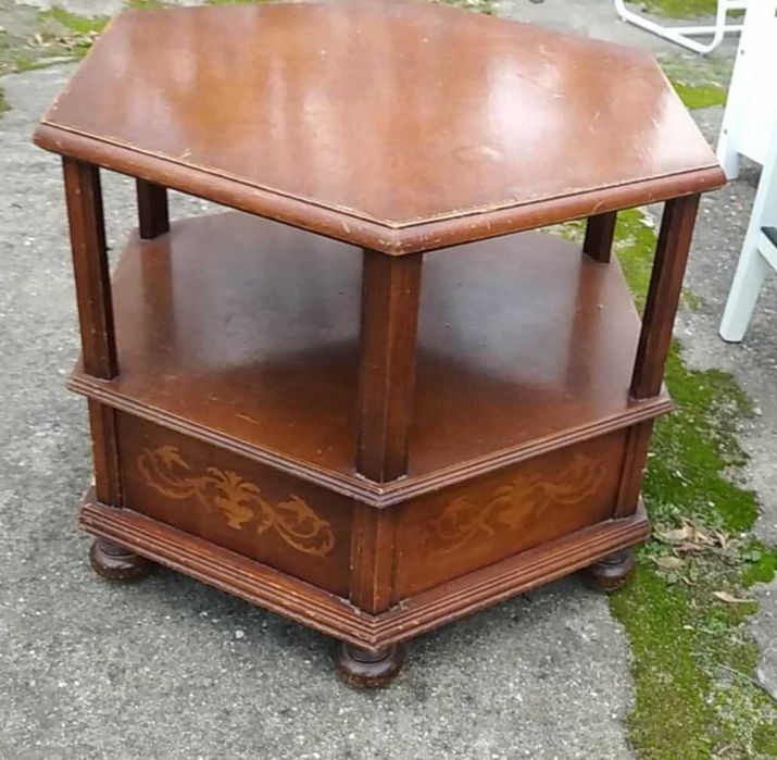 Stylowa szafka / stolik sześciokątny vintage – lata 70.