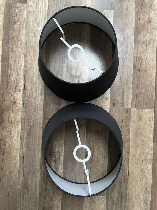 Klosze abażury czarne dwie 2 sztuki materiałowe