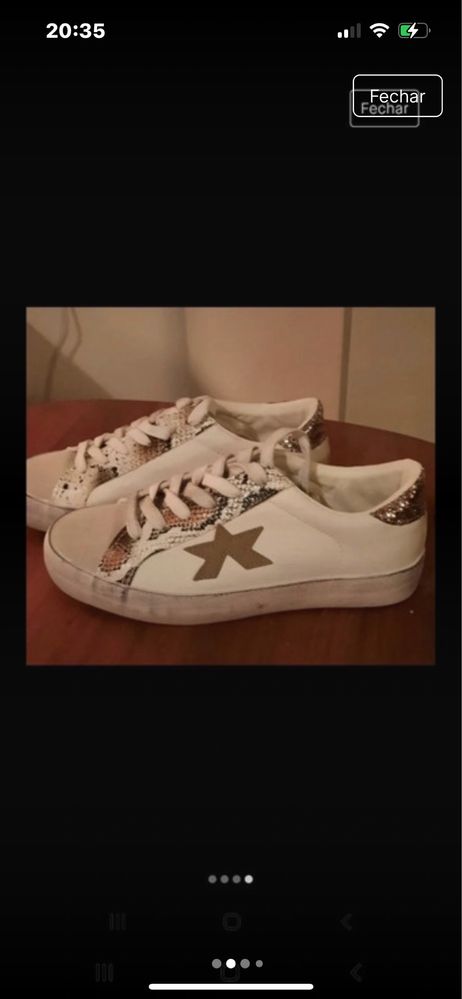 Tenis com Estrela em Pele (Novo )