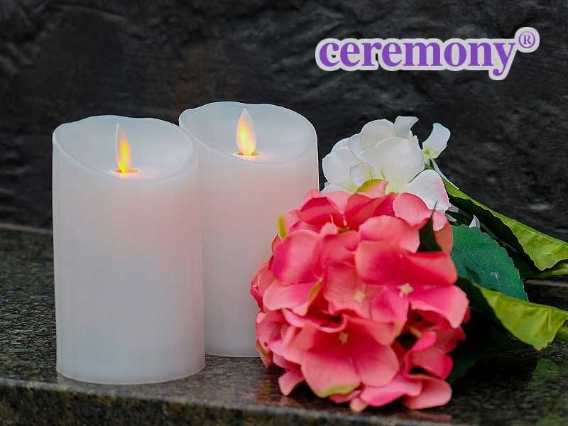 6 x Świeca LED z ruchomym płomieniem + baterie Znicz elektryczny Wkład