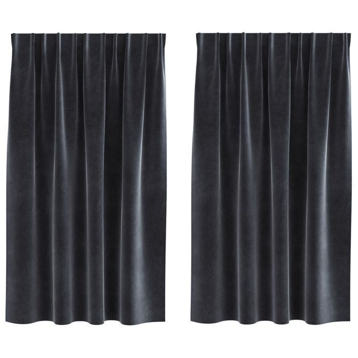 Ciemnoszare zasłony welurowe 140x140 cm, 2 szt. - elegancka aranżacja
