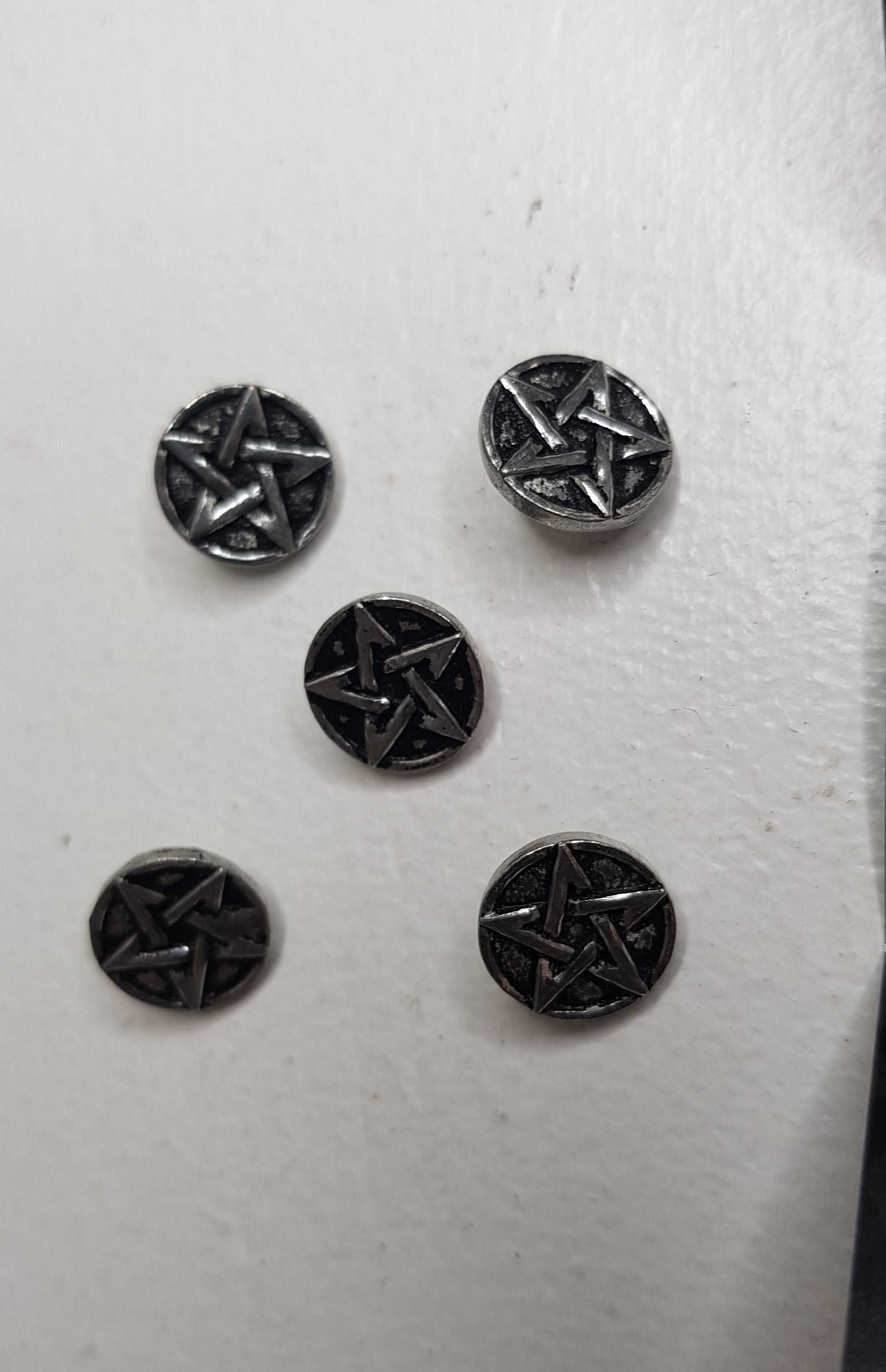 Vintage Alchemy Gothic 6 sztuk guziki Pentagram handmade