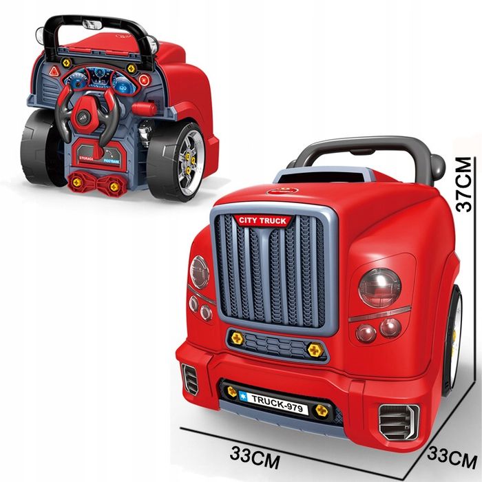 Warsztat małego mechanika ciężarówka czerwona zestaw do zabawy