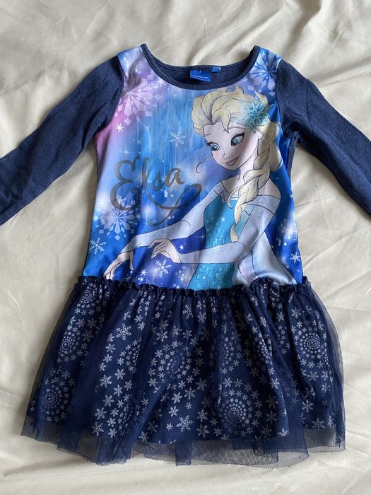 Granatowa sukienka 110 Frozen Elsa