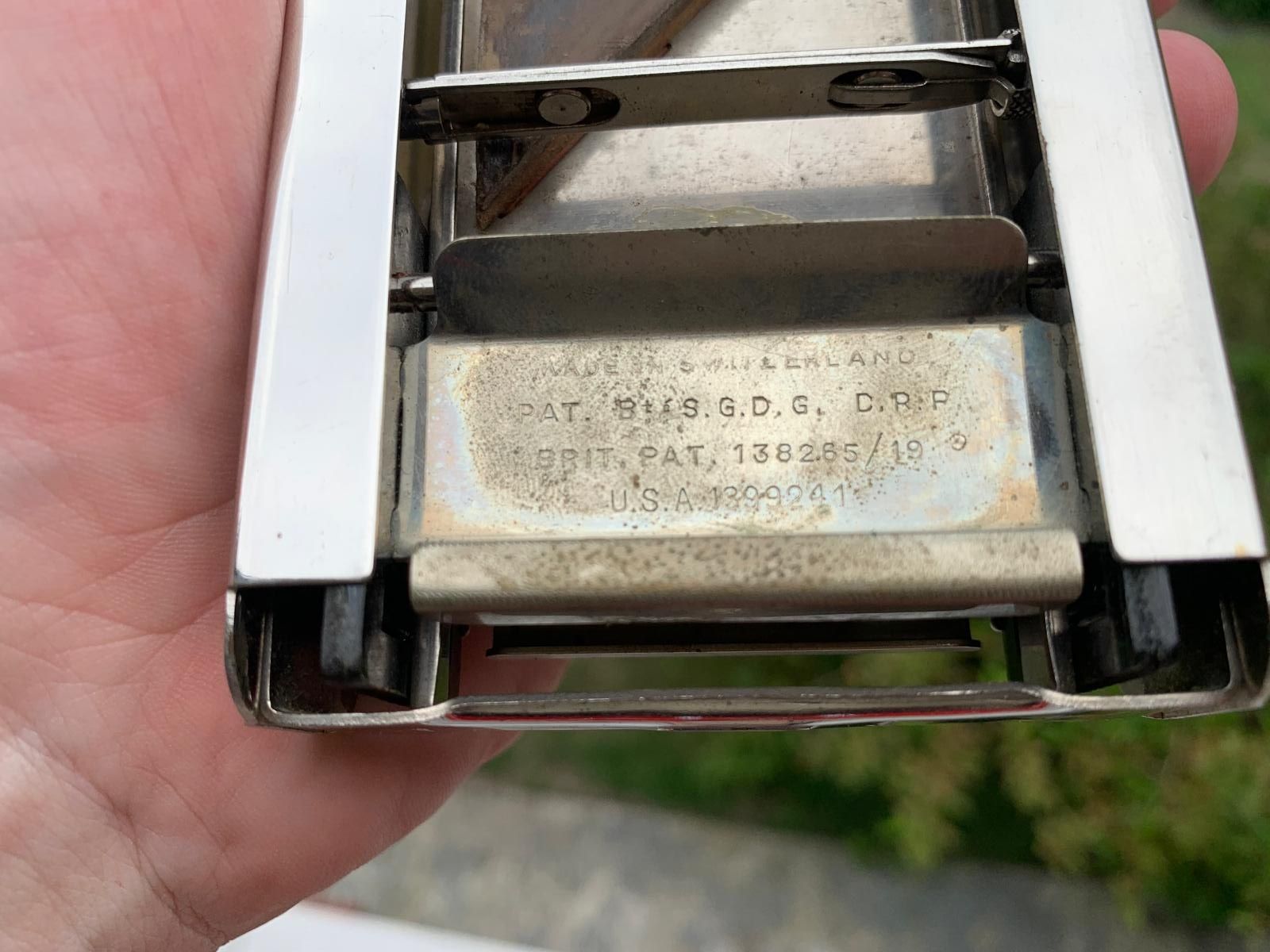 Zabytkowa ostrzałka Allegro do żyletek Switzerland patent USA Prl
