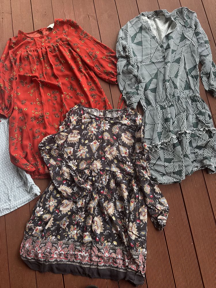 4 sukienki zara diverse apricot s
