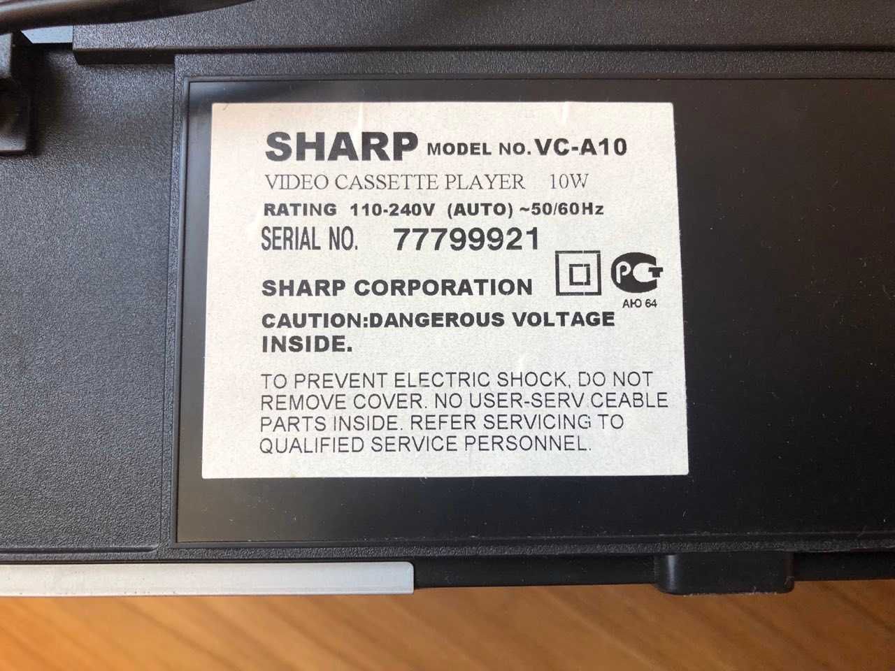 Відеомагнітофон SHARP VC-A10