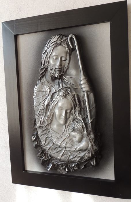 Nowoczesny, elegancki obraz ze skóry Świętej Rodziny + GRAWER